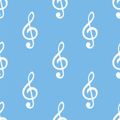 Treble clef seamless pattern
