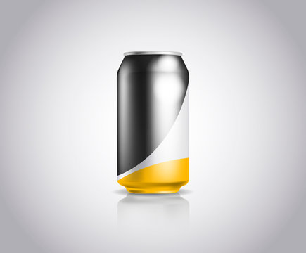 Metal can design. Vector illustration of cold drink