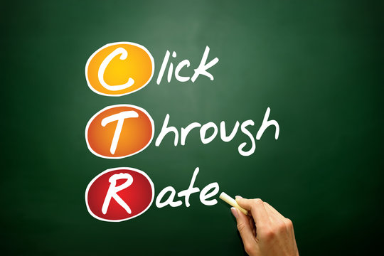 Click Through Rate (CTR), business acronym on blackboard