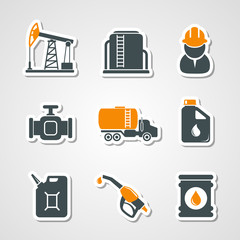 Oil and gas industry icons set