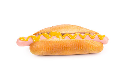 Hotdog with mustard