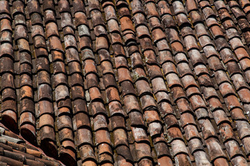 old roof tiles as a background