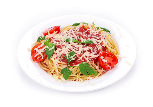 Tagliatelli pasta with tomatoes
