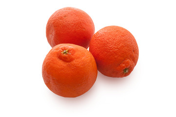 Orange fruits on a white background