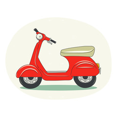 Red cartoon scooter