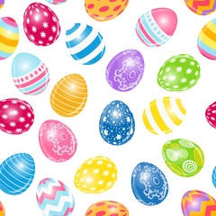 Beautiful Easter Egg Seamless Pattern Background Vector Illustra