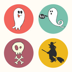 Hand drawn halloween doodle icons.