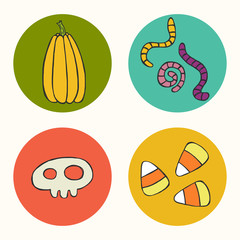 Hand drawn halloween doodle icons.