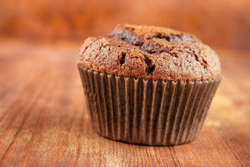 Single home baked chocolate cupcake