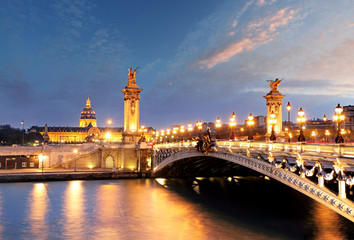 Fototapeta na wymiar Alexandre 3 Bridge, Paris, France
