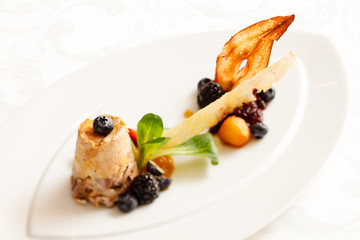 terrine with berry sauce