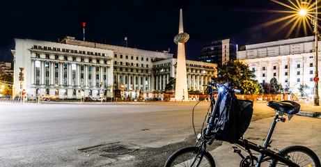 Obraz premium Revolution Square, Bucharest at Night