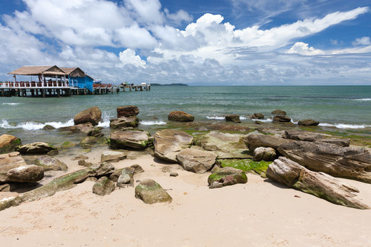 Sihanoukville beach, popular resort in Cambodia.