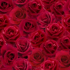 Deurstickers Bordeaux Rode rozen naadloos patroon