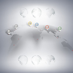World map with pointer marks. Infographic for business design