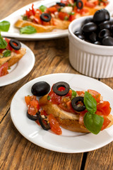 Bruschetta and olives