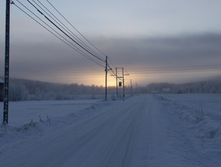 Obraz premium Electricity lines in a sun light