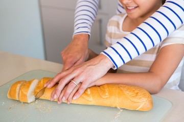 Happy family preparing lunch together
