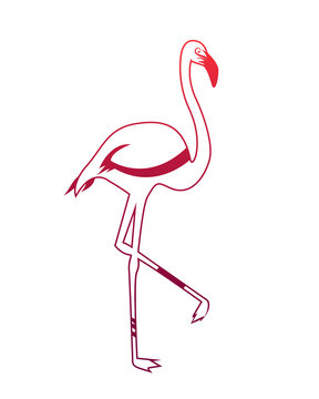 Logo pink flamingo. Abstract silhouette of the bird
