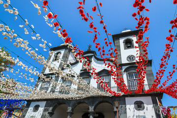 Traditional church in Funchal town, Madeira island