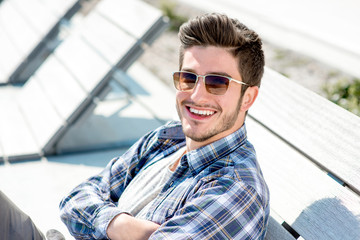 Portrait of a young handsome man outdoor