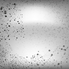 Molecule structure, gray background for communication, science