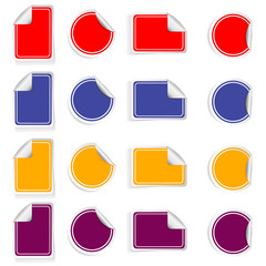 sticker set color vector