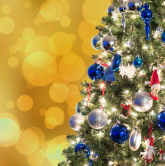 Obraz na płótnie Canvas Closeup of Christmas-tree decorations