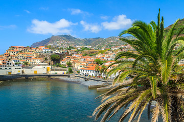 Naklejka na ściany i meble View of Camara de Lobos fishing village and port, Madeira island