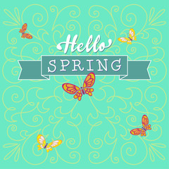 Hello Spring Vector Illustration