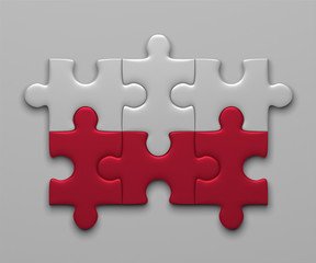 Fototapeta premium Polish flag of puzzle pieces
