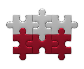 Polish flag of puzzle pieces