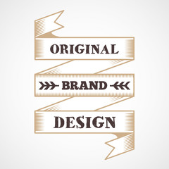 Vintage ribbon. Vector illustration.