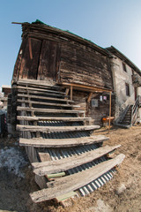 Old wooden house. Rustic style.Country life.