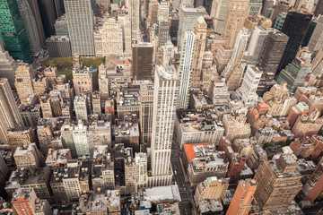 Aerial View of Downtown Manhattan New York City
