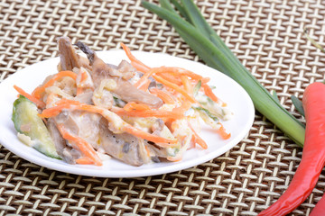 fresh salad on white plate