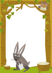 Cartoon frame scene - rabbit