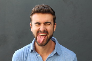 Man with funny facial expression