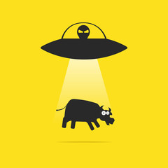 UFO abducts cow © fireofheart