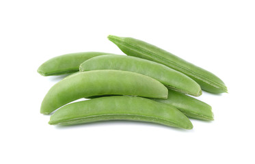 fresh green peas isolated on a white background