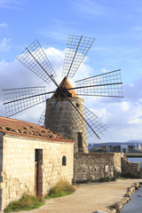 Salt mills at Marsala, Sicily