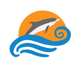 Obraz premium Dolphin vector illustration,