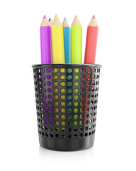 Colored pencils in holder