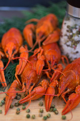 Boiled crawfish with spices