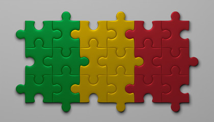 Mali flag of puzzles