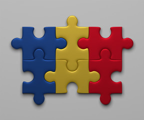Obraz premium Chad flag of puzzles