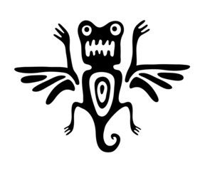 mite or beetle in native style, vector