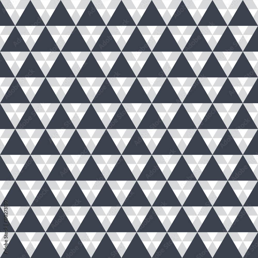 Poster seamless pattern black triangle on white background