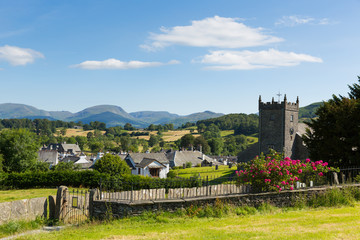 Traditional English village Hawkshead Lake District uk