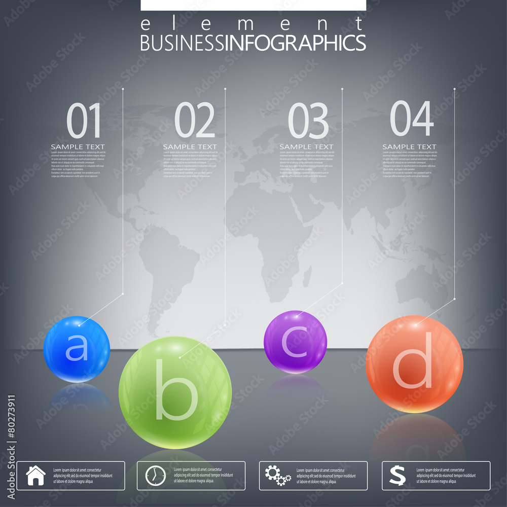 Poster Modern infographic network template with place for your text on